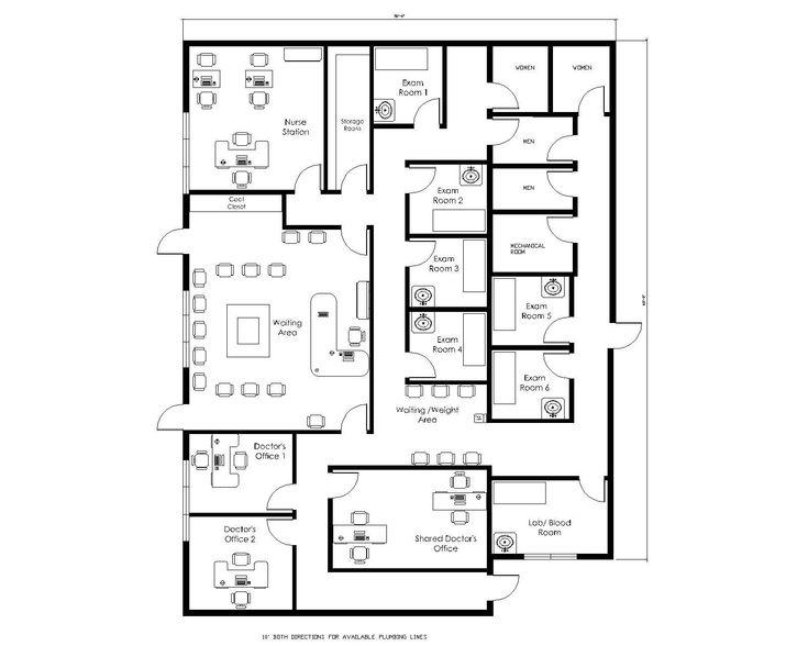 Clinic floor plan blueprint